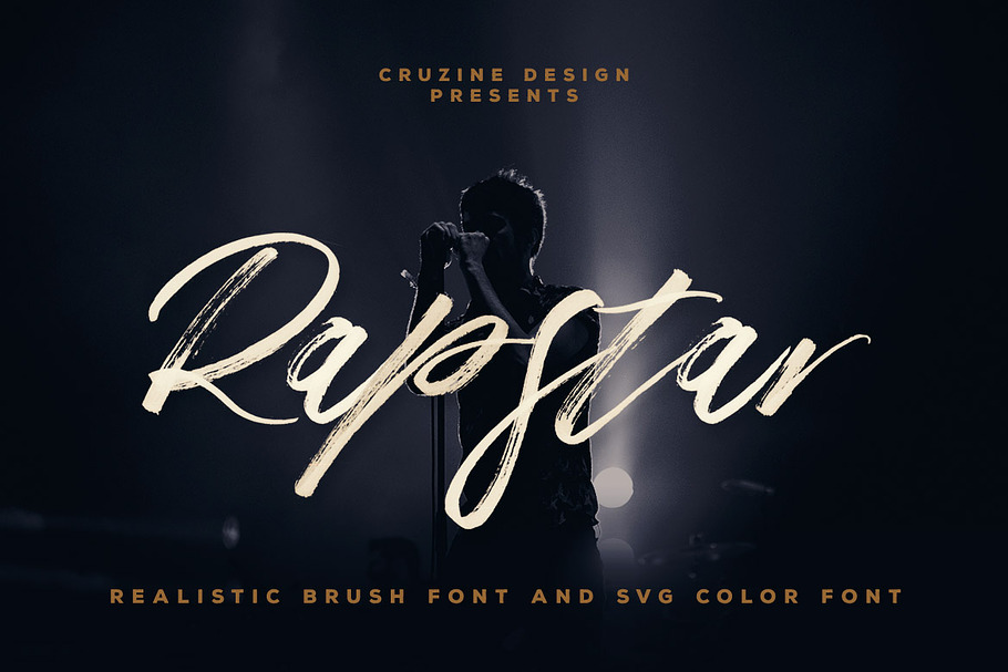 Rapstar Brush & SVG Font in Script Fonts - product preview 8