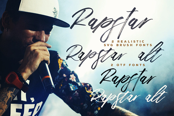 Rapstar Brush & SVG Font in Script Fonts - product preview 1