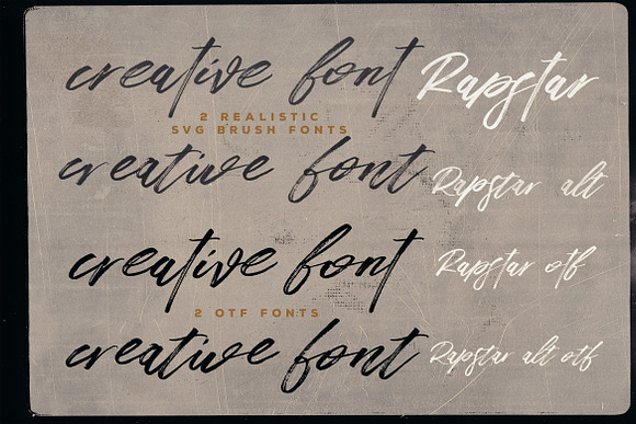 Rapstar Brush & SVG Font in Script Fonts - product preview 2
