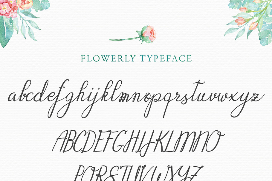 Flowerlly Typeface with Swashes