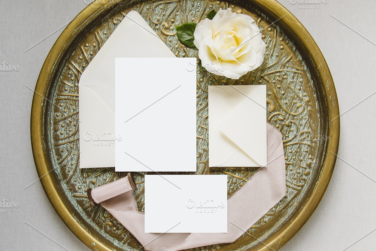Wedding Invitation set mockup in Print Mockups - product preview 8