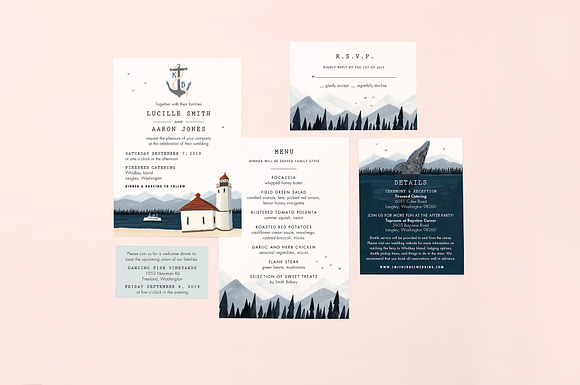 Blank Wedding Design Suite Mockup in Print Mockups - product preview 3