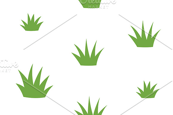 Seamless pattern with grass in Illustrations - product preview 3