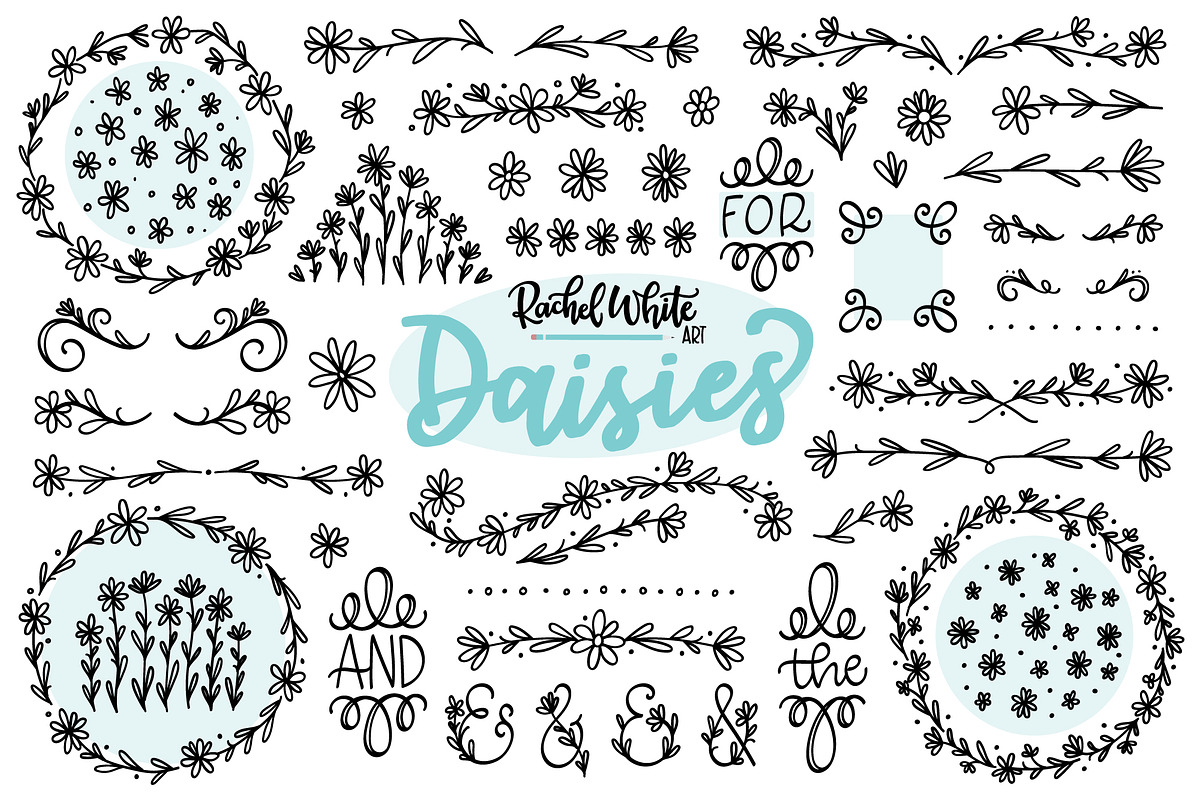Daisies, Vector, PNG, SVG in Illustrations - product preview 8