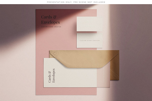 Cards & Envelopes Mockups Scene in Print Mockups - product preview 3