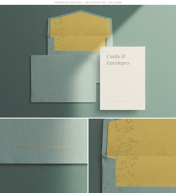 Cards & Envelopes Mockups Scene in Print Mockups - product preview 4