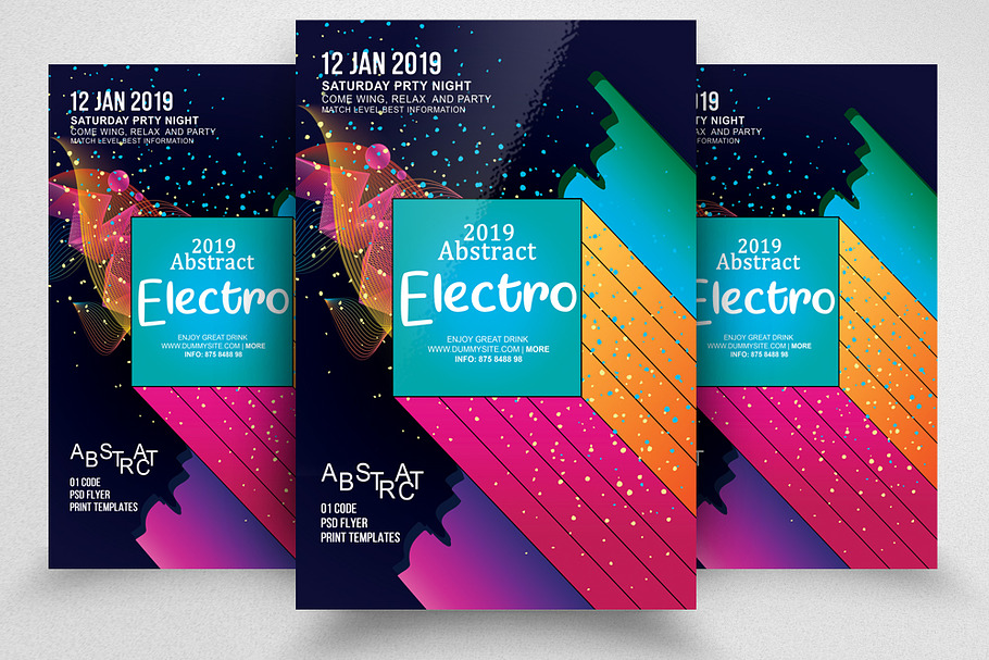 Electro Party Flyer Template in Flyer Templates - product preview 8