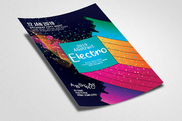 Electro Party Flyer Template in Flyer Templates - product preview 1