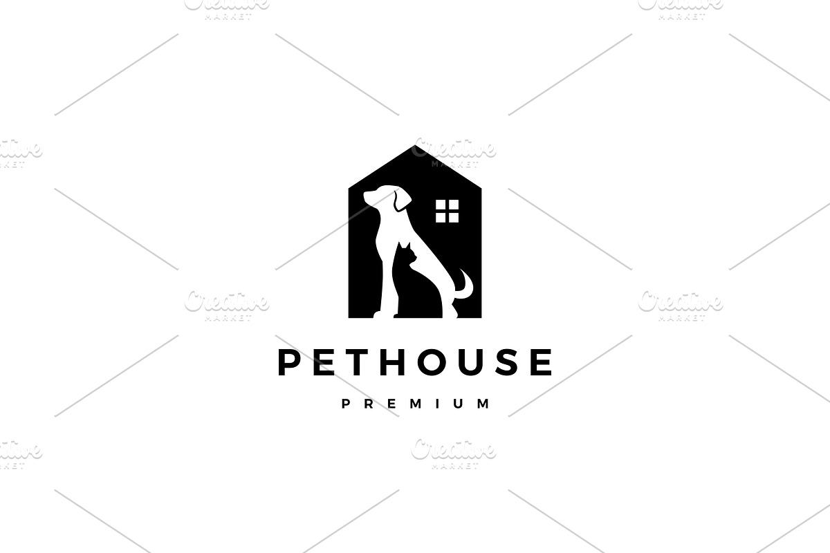 dog cat pet house home logo vector in Logo Templates - product preview 8