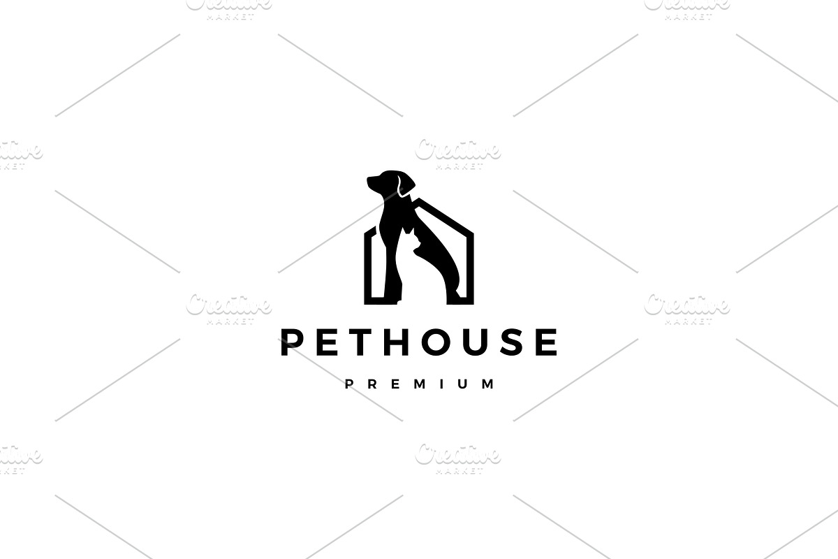 dog cat pet house home logo vector in Logo Templates - product preview 8
