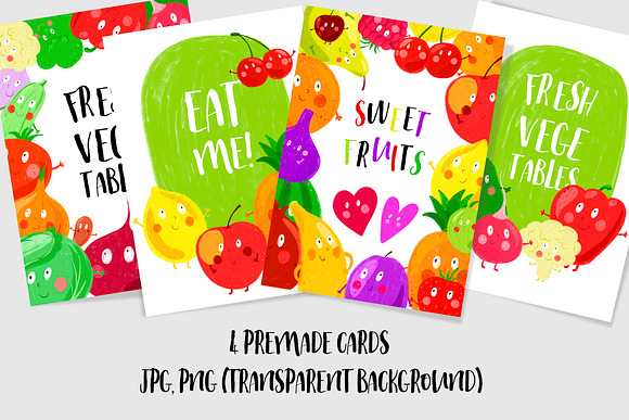 Funny fruits and vegetables for kids in Illustrations - product preview 4