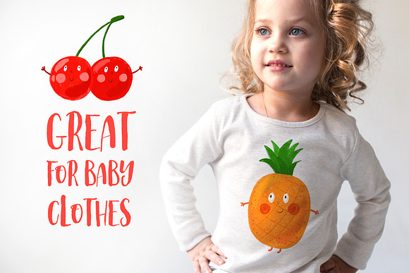Funny fruits and vegetables for kids in Illustrations - product preview 8