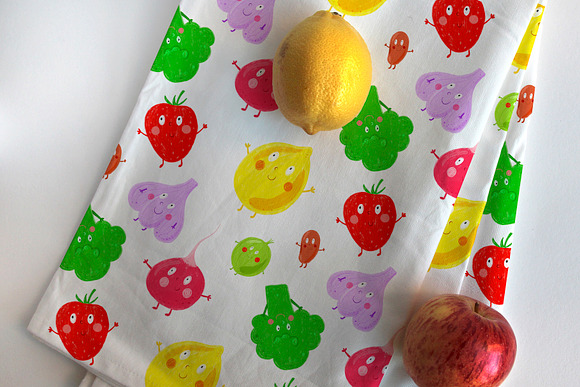 Funny fruits and vegetables for kids in Illustrations - product preview 16