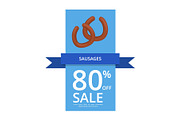 Sausages 80% Off Sale Vector