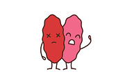 Sad thymus gland emoji color icon