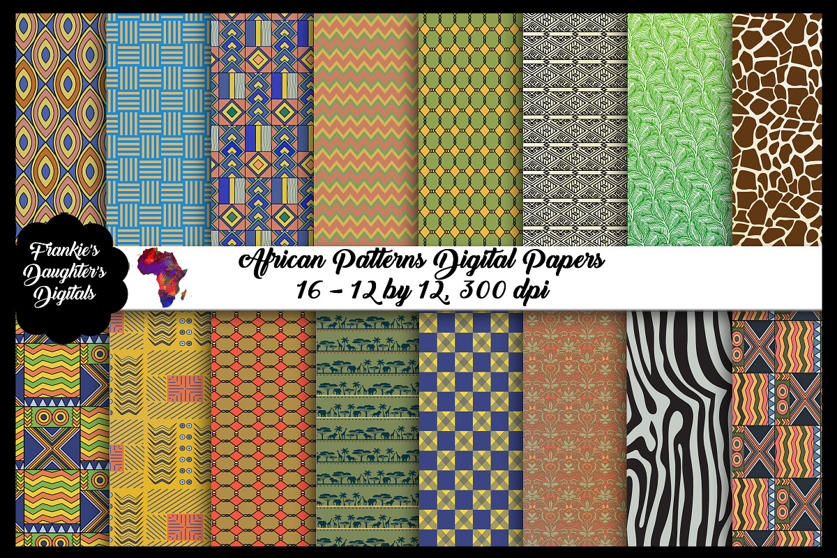 African Patterns Digital Paper Pack in Patterns - product preview 8