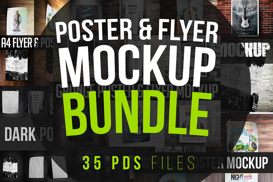 Poster & Flyer Mockup Bundle in Print Mockups - product preview 8