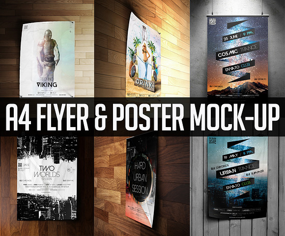 Poster & Flyer Mockup Bundle in Print Mockups - product preview 1