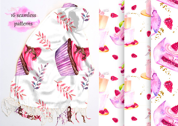 Watercolor Delicious Patterns in Patterns - product preview 1