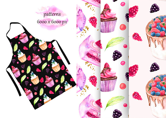 Watercolor Delicious Patterns in Patterns - product preview 2