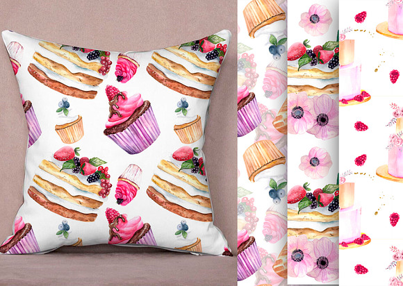 Watercolor Delicious Patterns in Patterns - product preview 3