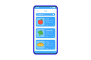 Grocery store app interface template