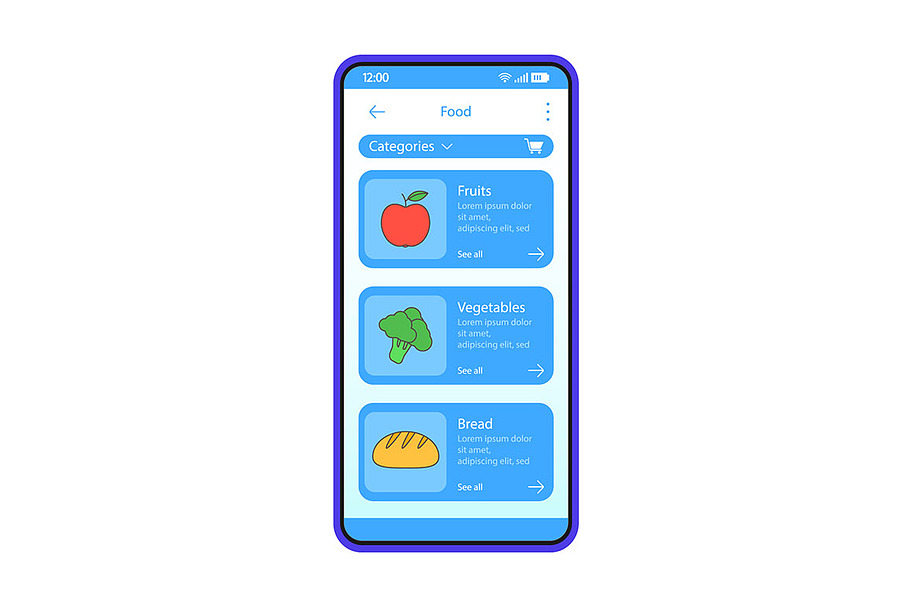 Grocery store app interface template in Web Elements - product preview 8