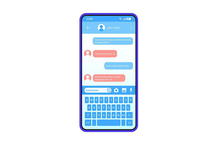 Smartphone chat interface template in Web Elements - product preview 8
