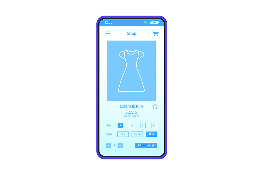 Online shopping app interface in Web Elements - product preview 8