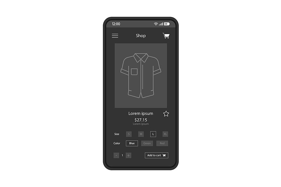 Mensewear shop smartphone interface in Web Elements - product preview 8