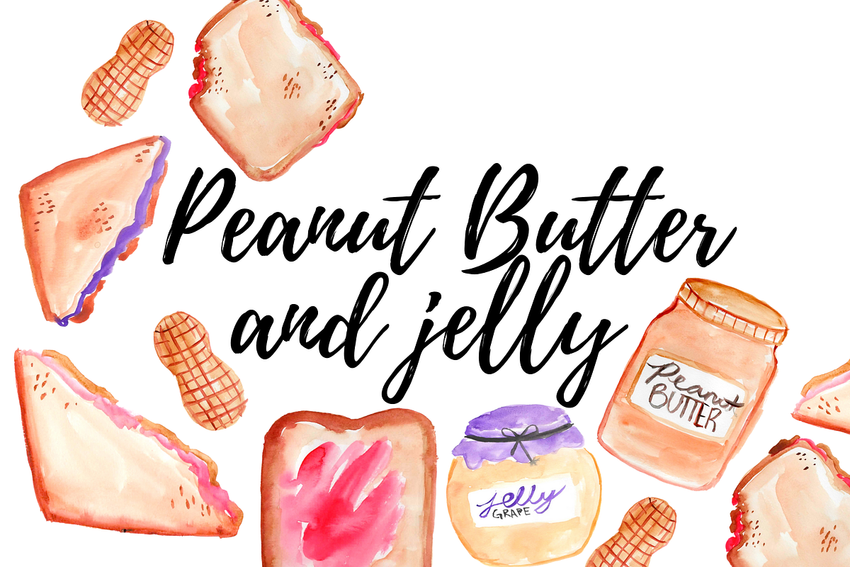 Peanut butter and jelly clipart in Illustrations - product preview 8