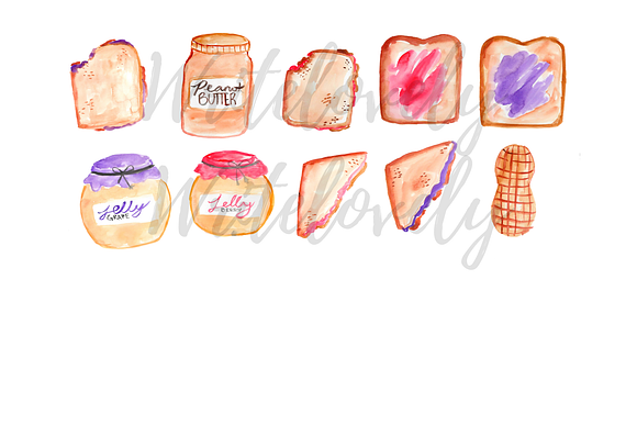Peanut butter and jelly clipart in Illustrations - product preview 1