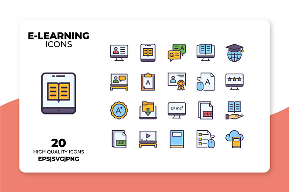 E-Learning Icons in Book Icons - product preview 2