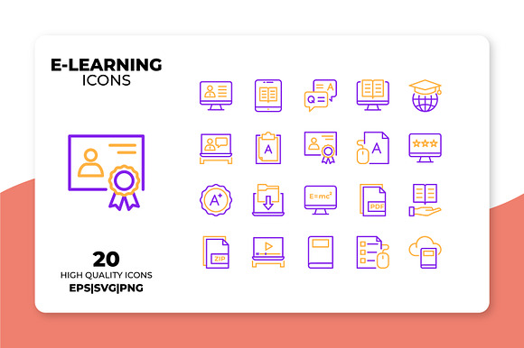 E-Learning Icons in Book Icons - product preview 3