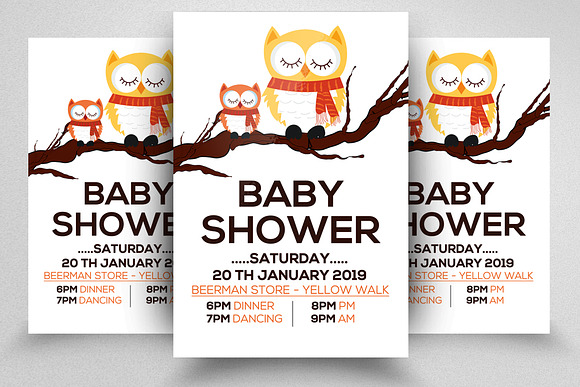 Baby Shower Flyers Bundle 10 in Flyer Templates - product preview 11