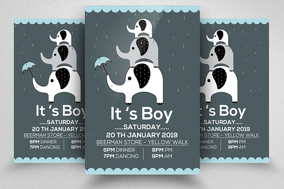 Baby Shower Flyers Bundle 10 in Flyer Templates - product preview 13