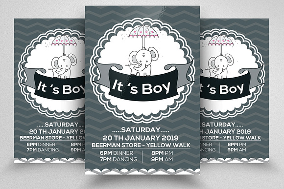 Baby Shower Flyers Bundle 10 in Flyer Templates - product preview 14
