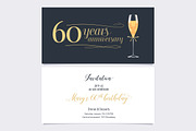 60th anniversary invitation vector