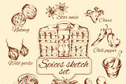 Spices sketch set