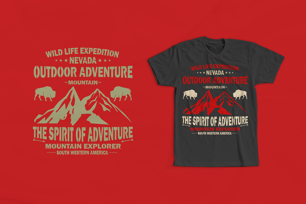 Mountain Wildlife T-Shirt Design in Illustrations - product preview 8