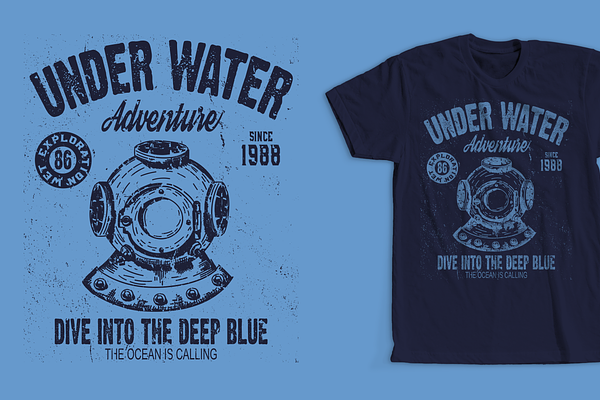 Deep Sea Diving T-Shirt Design