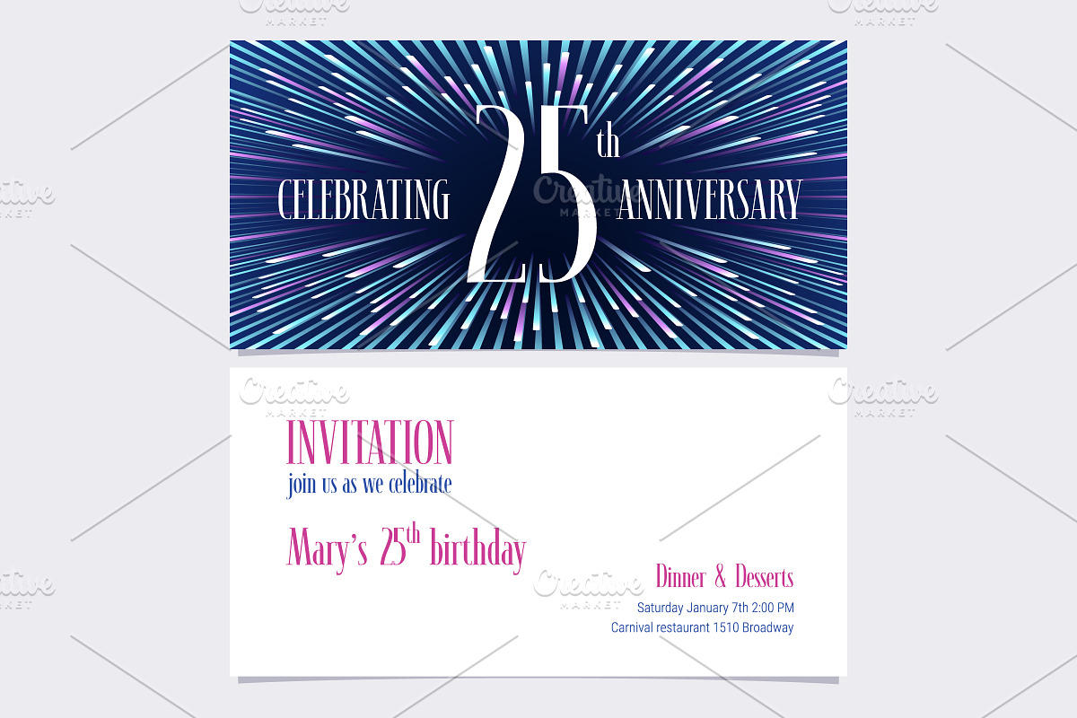 25th anniversary invitation vector in Illustrations - product preview 8