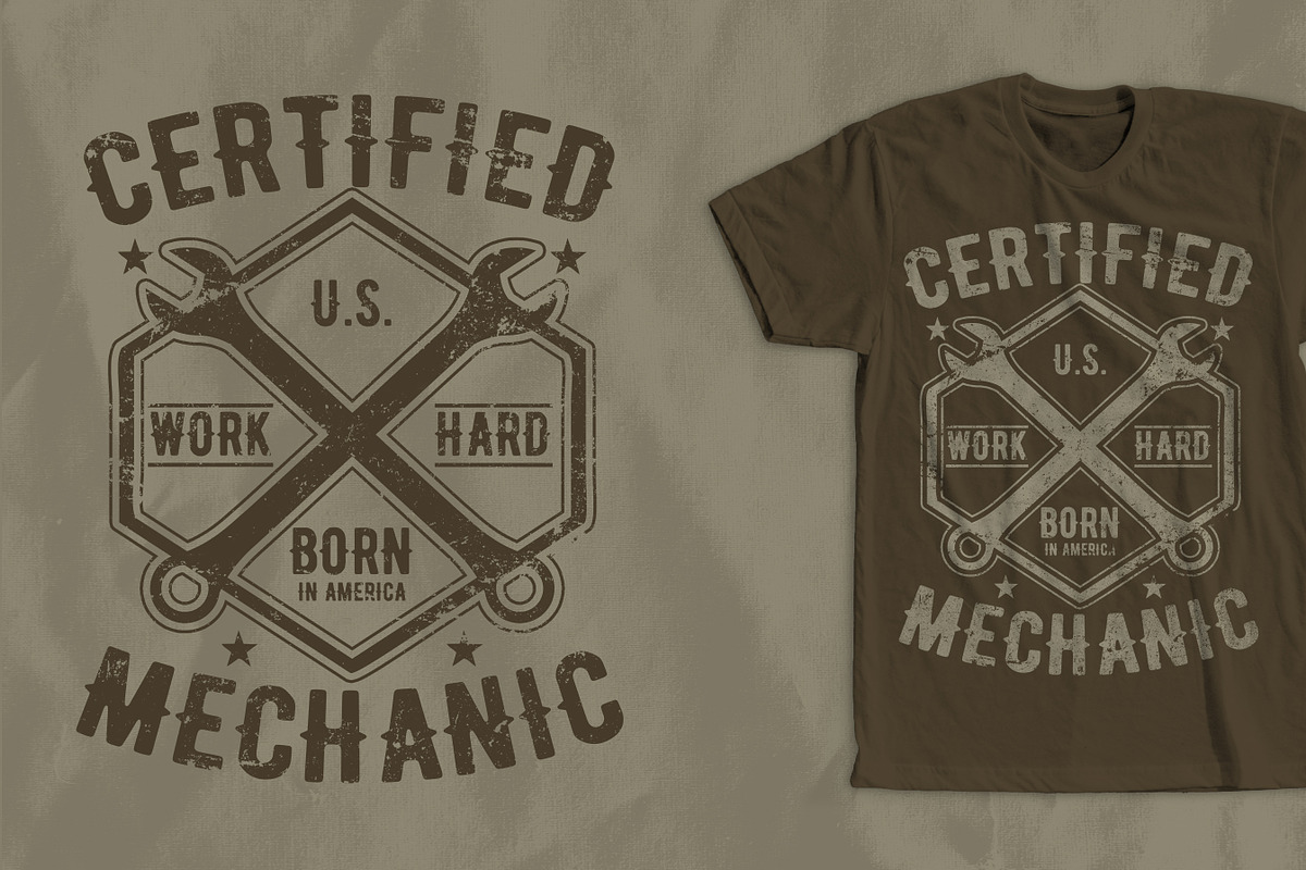 Mechanic T-Shirt Design in Illustrations - product preview 8
