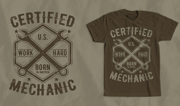 Mechanic T-Shirt Design in Illustrations - product preview 1