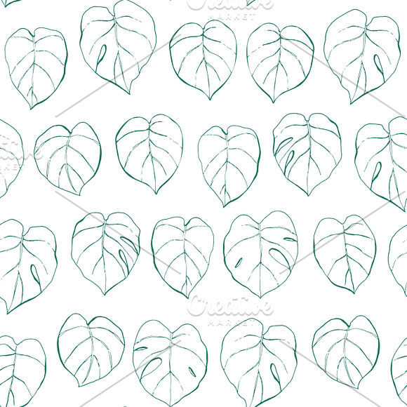 Monstera Leaves in Patterns - product preview 3