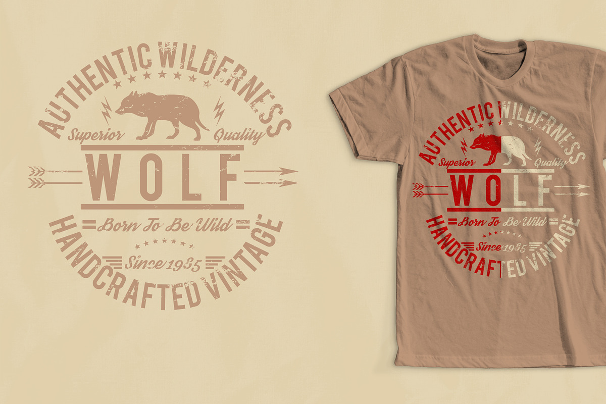 Wolf Outdoors T-Shirt Design in Illustrations - product preview 8