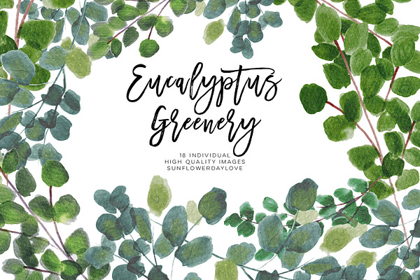 Greenery Leaf Watercolor clipart