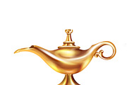 Aladdin lamp isolated composition