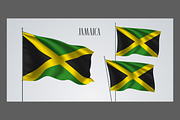 Jamaica waving flags vector
