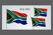 South Africa waving flags vector